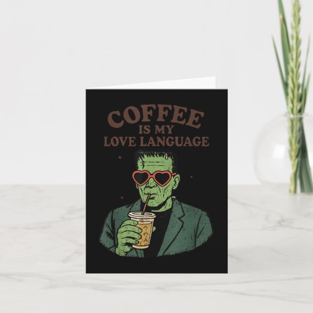 Lusnyj Frankenstein Monster Älskare-kaffe är min K Kort (Framsida)