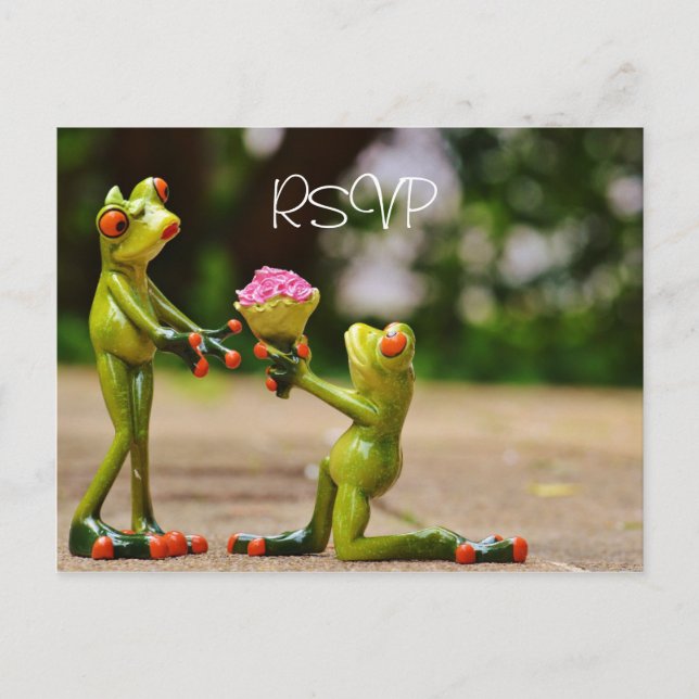 Lusnyj Frogs Bröllop OSA med foto Inbjudan Vykort (Framsida)