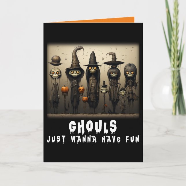 Lusnyj Ghouls vill bara ha Roligt Witches Hallowee Kort (Framsida)