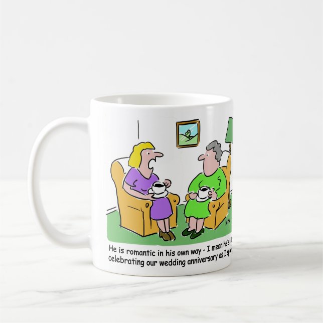 Lusnyj Giftermål Tecknad Joke på en Kaffemugg (Vänster)