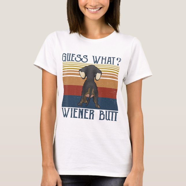 Lusnyj Gissa vad Wiener Butt Gift Dachshund Kärlek T Shirt (Framsida)