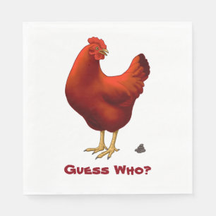 Lusnyj Gissa vem Chicken Poo Red Hen Pappersservett