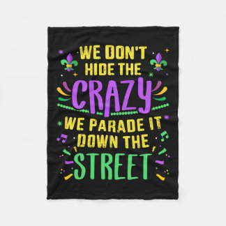 Lusnyj Göm inte Crazy Parad Down Street Mardi Gr Fleecefilt