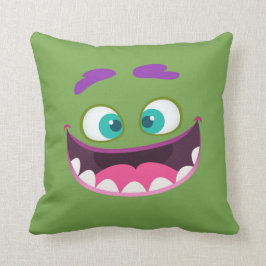 Lusnyj Goofy Fånig Monster Ansikte - lime green Kudde