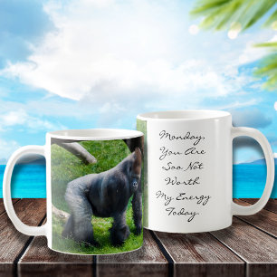 Lusnyj Gorilla måndag Värde min energi idag Kaffemugg