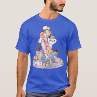 Lusnyj Guinea Grisar leker med en flicka som Kärle T Shirt