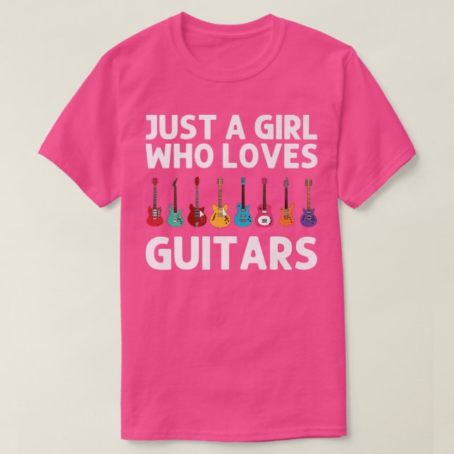 Lusnyj Guitar Art Girls Kids Guitar Player Music i T Shirt (Design framsida)
