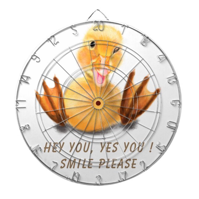 Lusnyj Gult Anka-lejd Wink Lycklig Smile Tecknad Darttavla (Framsidan)