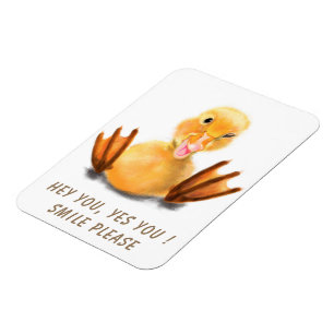 Lusnyj Gult Anka-lejd Wink Lycklig Smile Tecknad Magnet