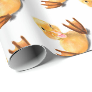 Lusnyj Gult Anka-uppspelningsbar Wink Lycklig Smil Presentpapper