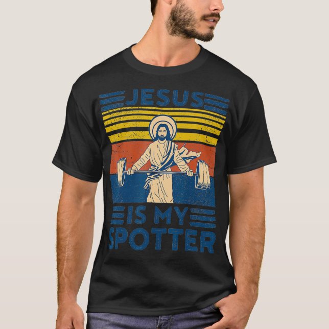 Lusnyj Gym Shirt Jesus är min slitna workout  T Shirt (Framsida)