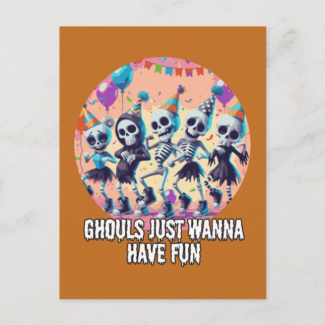 Lusnyj Halloween Ghouls vill bara ha Roligt Party Helg Vykort (Framsida)