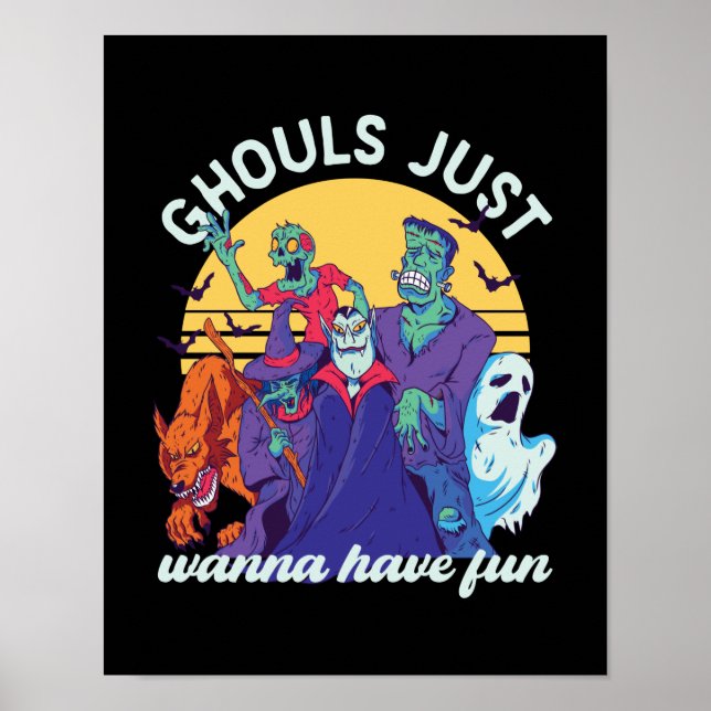 Lusnyj Halloween Ghouls vill bara ha Roligt Poster (Framsidan)
