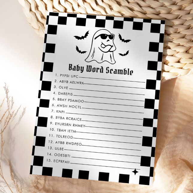 Lusnyj Halloween-Ord-spelkort för Baby Inbjudningar (Skapare uppladdad)