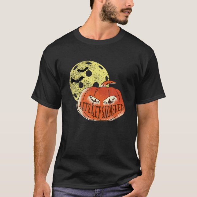 Lusnyj Halloween Pickleball Måne Låt oss Skraschar T Shirt (Framsida)