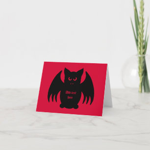 Lusnyj Halloween svart vampyr fladdermus på mörk r Kort