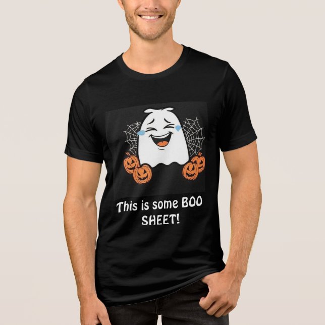 Lusnyj Halloween T-Shirt med att skratta Ghost (Framsida)
