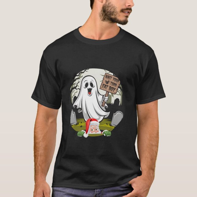 Lusnyj Halloween vänta på din Tjock Boy Funny Sant T Shirt (Framsida)
