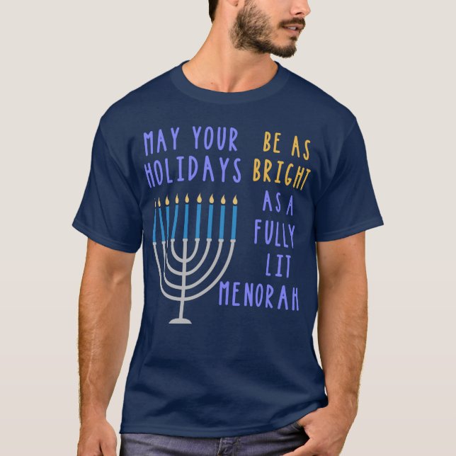 Lusnyj Hanukkah Quote Menorah Meme Judiska Helgdag T Shirt (Framsida)