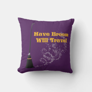 Lusnyj har Broom kommer att resa Halloween Pillow Kudde