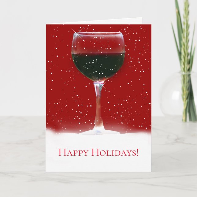 Lusnyj Helgdag Vin jul Kort (Framsida)