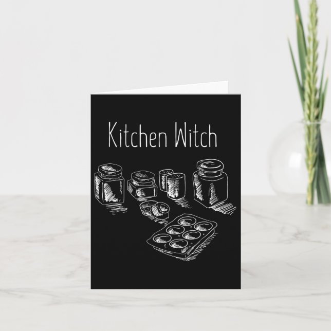 Lusnyj Herbalist Kitchen Witch Halloween Cooking C Kort (Framsida)