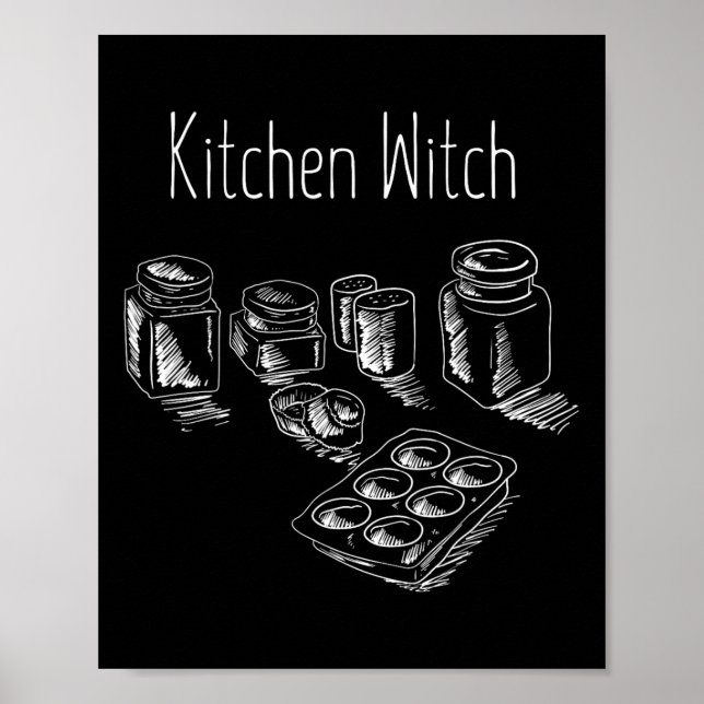 Lusnyj Herbalist Kitchen Witch Halloween Cooking C Poster (Framsidan)