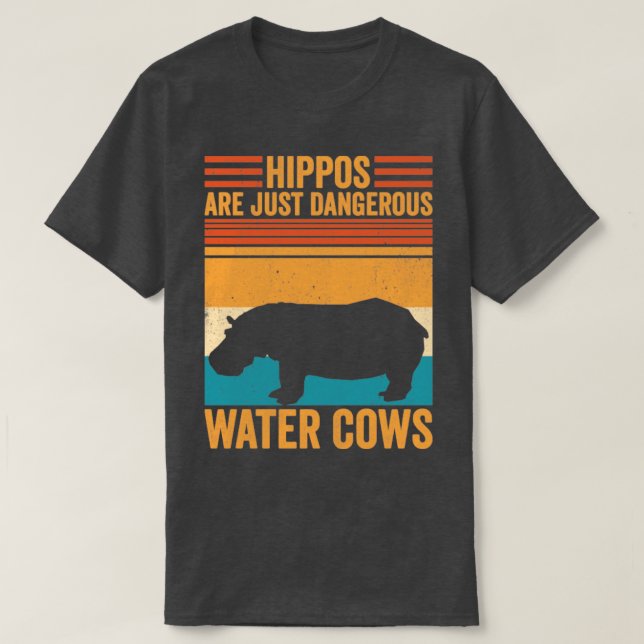 Lusnyj Hippopotamus Hippo är bara farligt Vatten T Shirt (Design framsida)