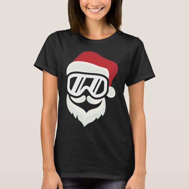 Lusnyj Hipster Santa med Ski Goggles Snowboard Gif T Shirt (Framsida)