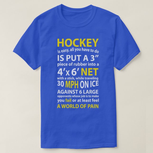 Lusnyj Hockey Quote Hockey är Easy Gift För manar  T Shirt (Design framsida)