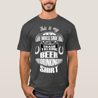 Lusnyj Horseshoe spelar öl Drinking Sopor Gift T Shirt