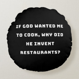 Lusnyj Housefru-offerten, jag hatar kokning funny Rund Kudde