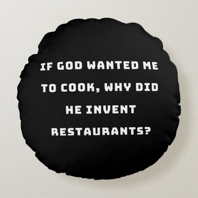 Lusnyj Housefru-offerten, jag hatar kokning funny Rund Kudde (Framsidan)