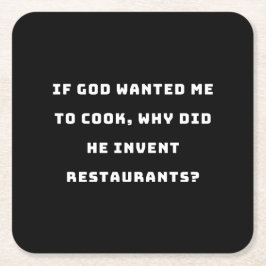 Lusnyj Housefru-offerten, jag hatar kokning funny Underlägg Papper Kvadrat