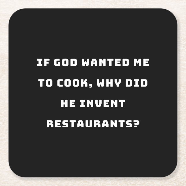 Lusnyj Housefru-offerten, jag hatar kokning funny Underlägg Papper Kvadrat (Framsidan)