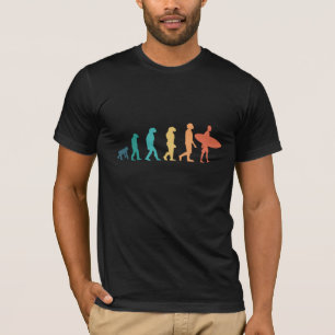Lusnyj Human Evolution Surfing Gift for Surfers T Shirt
