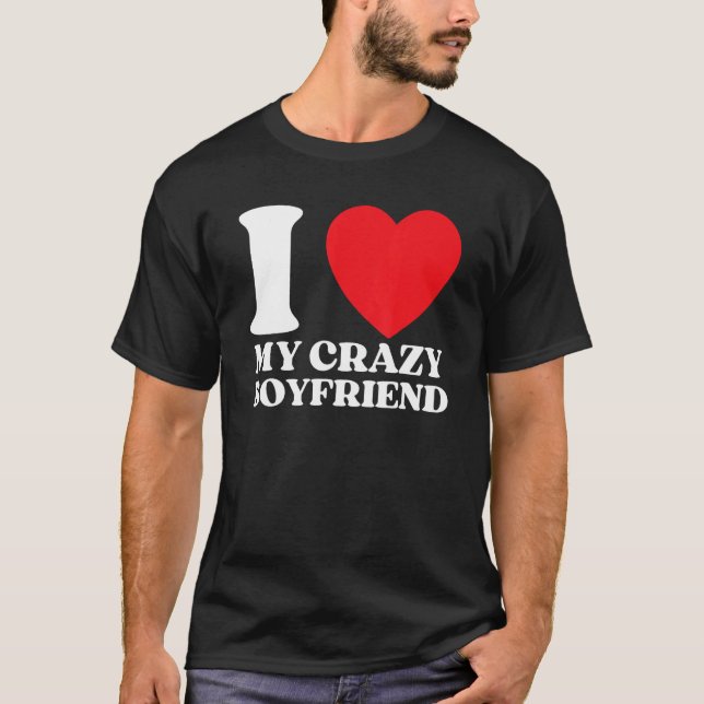 Lusnyj i Kärlek Min Crazy Boykompis I Red Heart My T Shirt (Framsida)