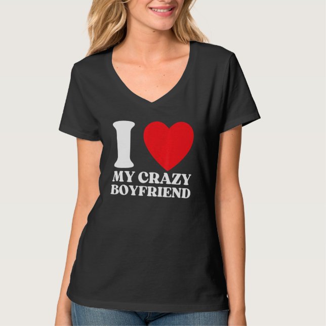 Lusnyj i Kärlek Min Crazy Boykompis I Red Heart My T Shirt (Framsida)