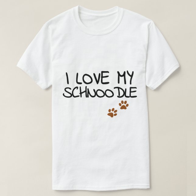 Lusnyj I Kärlek Min Schnoodle för Doodle Hund Papp T Shirt (Design framsida)