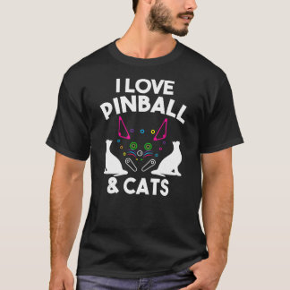 Lusnyj I Kärlek Pinball & Cats Coola Arcade Maskin T Shirt