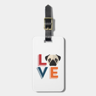 Lusnyj I Kärlek Pug I Hjärtar min Hund Puppy Älska Bagagebricka