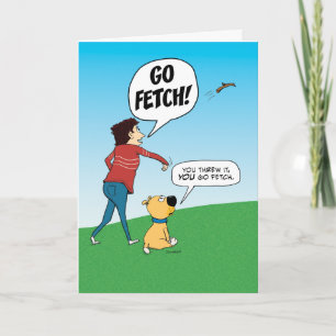 Lusnyj Ingen Fetch Hund Birthday Kort