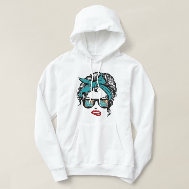 Lusnyj Inte idag Heifer Messy Bun Mamma Glass Farm Hoodie (Design framsida)