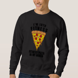 Lusnyj jag är i Fitness Pizza i min mun Pizza Lov Lång Ärmad Tröja