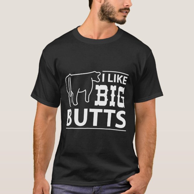 Lusnyj, jag gillar Big Butts Cow Silhouette T Shirt (Framsida)