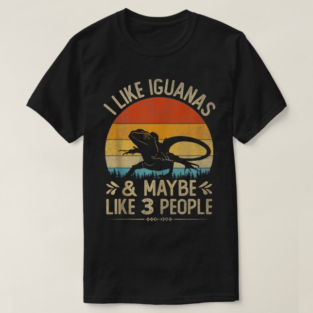 Lusnyj, jag gillar Iguanas och kanske 3 personer. T Shirt (Design framsida)