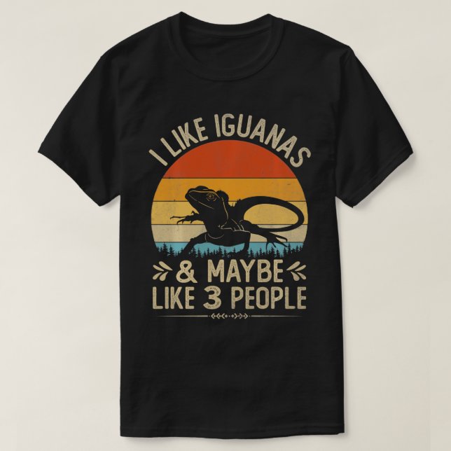 Lusnyj, jag gillar Iguanas och kanske 3 personer. T Shirt (Design framsida)