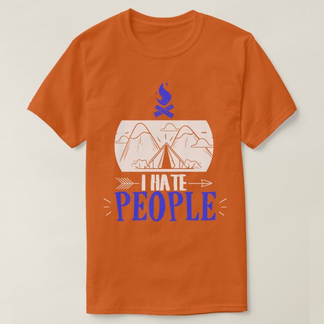 Lusnyj jag hatar People Camping Pun Introvert Camp T Shirt (Design framsida)