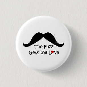 Lusnyj, jag Heart Fuzz får Kärlek Mustache Knapp