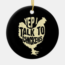 Lusnyj, jag pratar med Chickens Gift Coola Animal Julgransprydnad Keramik